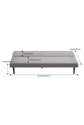 Living and Home Modern Convertible Sofa Bed in Dark Grey - thumbnail 3