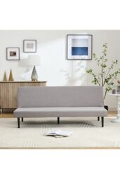 Living and Home Modern Convertible Sofa Bed in Dark Grey - thumbnail 1