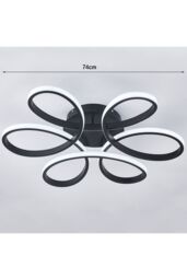 Living and Home 93W Modern Black Acrylic Petal LED Semi Ceiling Light - thumbnail 4