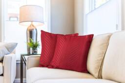 New Edge Blinds Wave Collection Cushion Cover in Dark Red - Size: 43 cm x 43 cm - thumbnail 2
