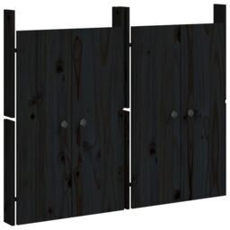 Berkfield Home Outdoor Kitchen Doors 2 pcs Black 50x9x82 cm Solid Wood Pine - Size: 50 x 9 x 82 cm - thumbnail 2