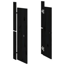 Berkfield Home Outdoor Kitchen Doors 2 pcs Black 50x9x82 cm Solid Wood Pine - Size: 50 x 9 x 82 cm - thumbnail 4