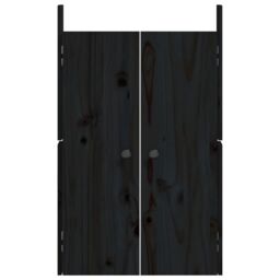 Berkfield Home Outdoor Kitchen Doors 2 pcs Black 50x9x82 cm Solid Wood Pine - Size: 50 x 9 x 82 cm - thumbnail 5