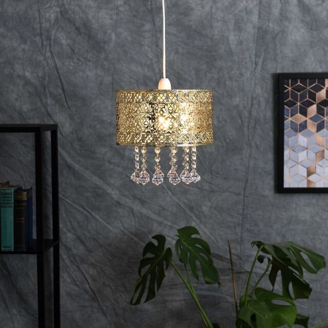 ValueLights Enna Gold Ceiling Pendant Droplets Shade - image 1
