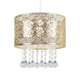 ValueLights Enna Gold Ceiling Pendant Droplets Shade - thumbnail 2