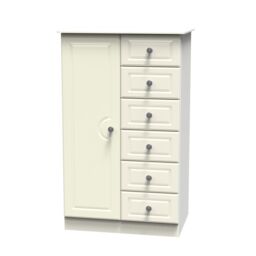 Ready Assembled 2 U Stirling 1 Door 5 Drawer Childrens Wardrobe (Ready Assembled) in Cream - thumbnail 3