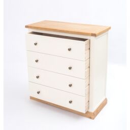 Cabinet Bits Trevi 4 Drawer Chest of Drawers Brass Knob in Off-White - thumbnail 4