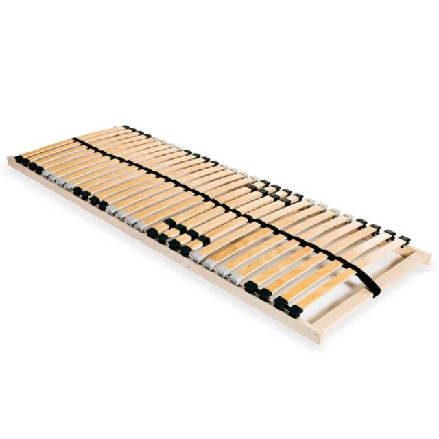 Berkfield Home Slatted Bed Base with 28 Slats 7 Zones 90x200 cm in Brown - image 1