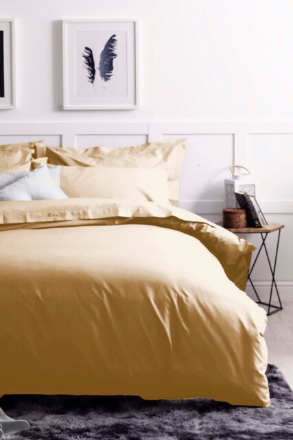 Belledorm Egyptian Cotton 200 Thread Count Duvet Cover in Mustard - Size: Super King - image 1