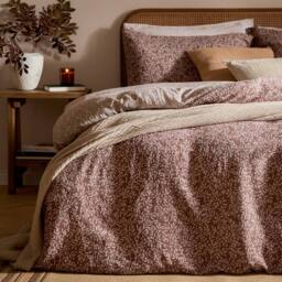 Yard Perrie Leaf Muslin 100% Cotton Duvet Cover Set in Walnut - Size: Double - thumbnail 4