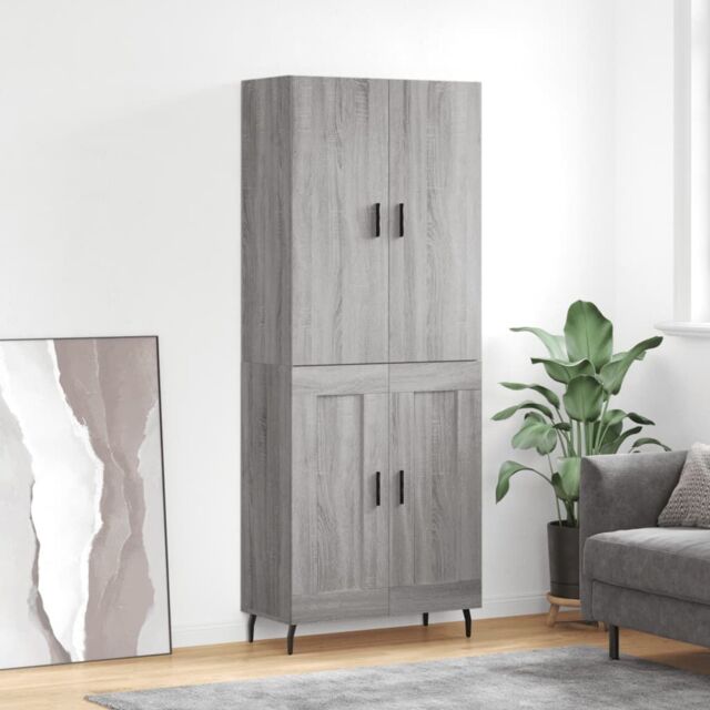 Berkfield Home Highboard Grey Sonoma 69.5x34x180 cm Engineered Wood - image 1