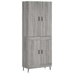 Berkfield Home Highboard Grey Sonoma 69.5x34x180 cm Engineered Wood - thumbnail 2