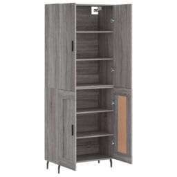 Berkfield Home Highboard Grey Sonoma 69.5x34x180 cm Engineered Wood - thumbnail 4