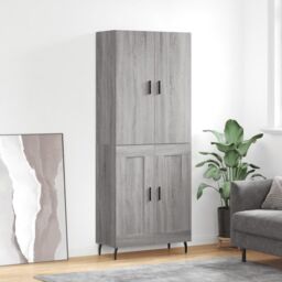 Berkfield Home Highboard Grey Sonoma 69.5x34x180 cm Engineered Wood - thumbnail 1