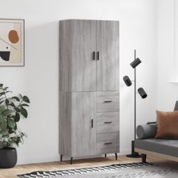 Berkfield Home Highboard Grey Sonoma 69.5x34x180 cm Engineered Wood - thumbnail 1