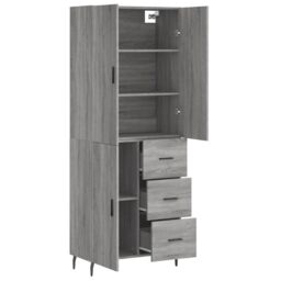 Berkfield Home Highboard Grey Sonoma 69.5x34x180 cm Engineered Wood - thumbnail 4