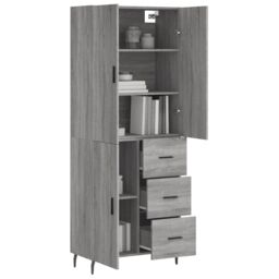 Berkfield Home Highboard Grey Sonoma 69.5x34x180 cm Engineered Wood - thumbnail 3