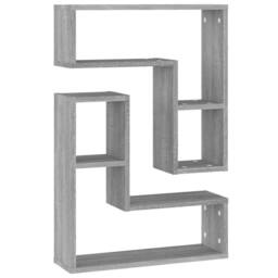 Berkfield Home Decorative Wall Shelves 2 pcs Grey Sonoma 50x15x50 cm Engineered Wood - Size: 50 x 15 x 50 cm - thumbnail 3