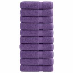 Berkfield Home Premium Hand Towels SOLUND 10 pcs Purple 50x100 cm 600 gsm - thumbnail 2