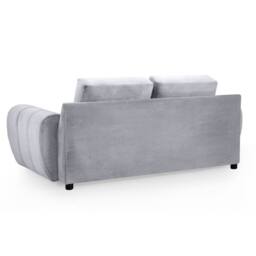 Furnishings For Less UK Zura Grey Plush Fabric Large 2 Seater Sofa Pillow Back Wooden Legs - thumbnail 2
