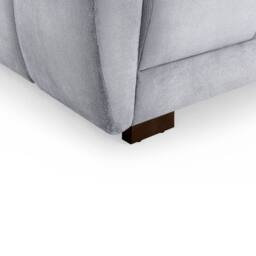 Furnishings For Less UK Zura Grey Plush Fabric Large 2 Seater Sofa Pillow Back Wooden Legs - thumbnail 5