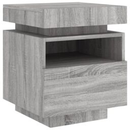Berkfield Home Bedside Cabinet with LED Lights Grey Sonoma 40x39x48.5 cm - thumbnail 5