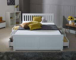 Mission Solid Wood 6-Drawer Storage Bed - White & Waxed, All Sizes - Size: Double - thumbnail 3