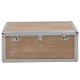 Berkfield Home Storage Box Solid Fir Wood 91x52x40 cm Brown - Size: 91 x 52 x 40 cm - thumbnail 2
