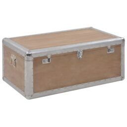 Berkfield Home Storage Box Solid Fir Wood 91x52x40 cm Brown - Size: 91 x 52 x 40 cm - thumbnail 1