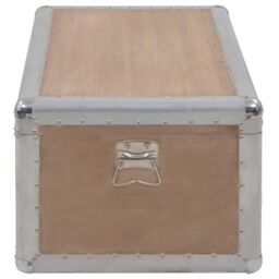 Berkfield Home Storage Box Solid Fir Wood 91x52x40 cm Brown - Size: 91 x 52 x 40 cm - thumbnail 4