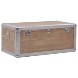 Berkfield Home Storage Box Solid Fir Wood 91x52x40 cm Brown - Size: 91 x 52 x 40 cm - thumbnail 5