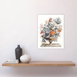 "Artery8 Stone Vase with Flower Bouquet Johan Teyler Wall Art Poster Print in White - Size: W18"" x H24""" - thumbnail 4