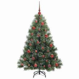 Berkfield Home Artificial Christmas Tree with 150 LEDs Green 150 cm PE & PVC - thumbnail 4