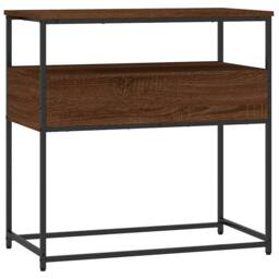 Berkfield Home Console Table Brown Oak 75x40x75 cm Engineered Wood - Size: 75 x 40 x 75 cm - thumbnail 8