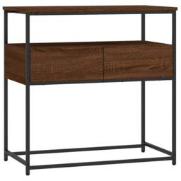 Berkfield Home Console Table Brown Oak 75x40x75 cm Engineered Wood - Size: 75 x 40 x 75 cm - thumbnail 1