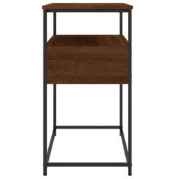 Berkfield Home Console Table Brown Oak 75x40x75 cm Engineered Wood - Size: 75 x 40 x 75 cm - thumbnail 7