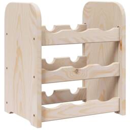 Berkfield Home Beautiful Wine Rack 33x25x37 cm Solid Wood Pine in Light Brown - Size: 33 x 25 x 37 cm - thumbnail 7