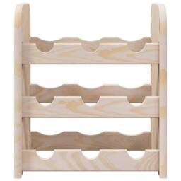 Berkfield Home Beautiful Wine Rack 33x25x37 cm Solid Wood Pine in Light Brown - Size: 33 x 25 x 37 cm - thumbnail 5
