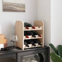 Berkfield Home Beautiful Wine Rack 33x25x37 cm Solid Wood Pine in Light Brown - Size: 33 x 25 x 37 cm