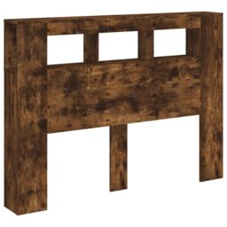 Berkfield Home LED Headboard Smoked Oak 140x18.5x103.5 cm Engineered Wood in Brown - thumbnail 5