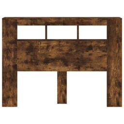Berkfield Home LED Headboard Smoked Oak 140x18.5x103.5 cm Engineered Wood in Brown - thumbnail 6