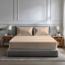 Snug City Microfibre Soft Touch Fitted Sheet 40cm Extra Deep Skirt Plain Dyed Bed Linen in Cream - Size: Single