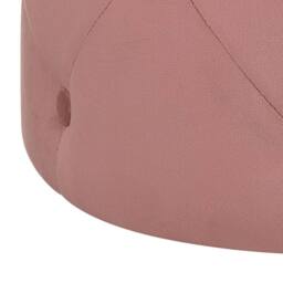 Wyld and Coco Pink Velvet Chesterfield Round Tufted Ottoman Pouffe - thumbnail 3