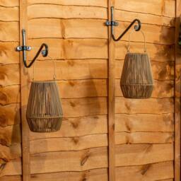 ValueLights Natural Faux Bamboo Solar Powered Outdoor 2 Pack Garden Lantern Lights - thumbnail 3