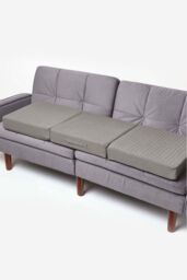Homescapes Cotton Orthopaedic Foam 3 Seater Booster Cushion in Charcoal