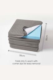 Homescapes Cotton Orthopaedic Foam 3 Seater Booster Cushion in Charcoal - thumbnail 6