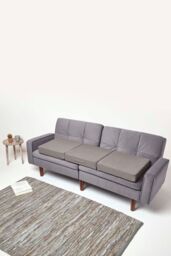Homescapes Cotton Orthopaedic Foam 3 Seater Booster Cushion in Charcoal - thumbnail 5