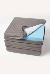 Homescapes Cotton Orthopaedic Foam 3 Seater Booster Cushion in Charcoal - thumbnail 2