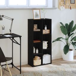Berkfield Home Bookcase Black Oak 50x25x105 cm Engineered Wood - Size: 50 x 25 x 105 cm - thumbnail 1
