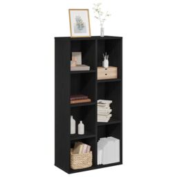 Berkfield Home Bookcase Black Oak 50x25x105 cm Engineered Wood - Size: 50 x 25 x 105 cm - thumbnail 3
